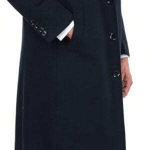 Men's Wool Cashmere Single Breasted Full Length Overcoat Top Coat