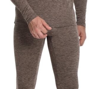 Men's Thermal Underwear Set Mid-Weight Brushed Lined Warm Base Layer Soft & Stretchy Indoor Outdoor Activities