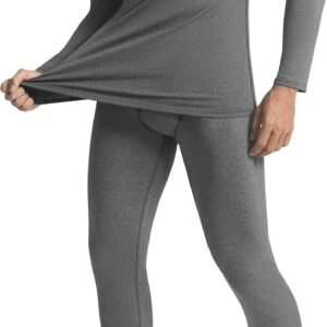 Thermal Underwear for Men Long Johns with Fleece Lined Base Layer Set for Cold Weather Top Bottom