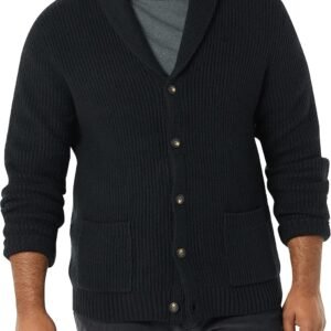 Men's Long-Sleeve Soft Touch Shawl Collar Cardigan